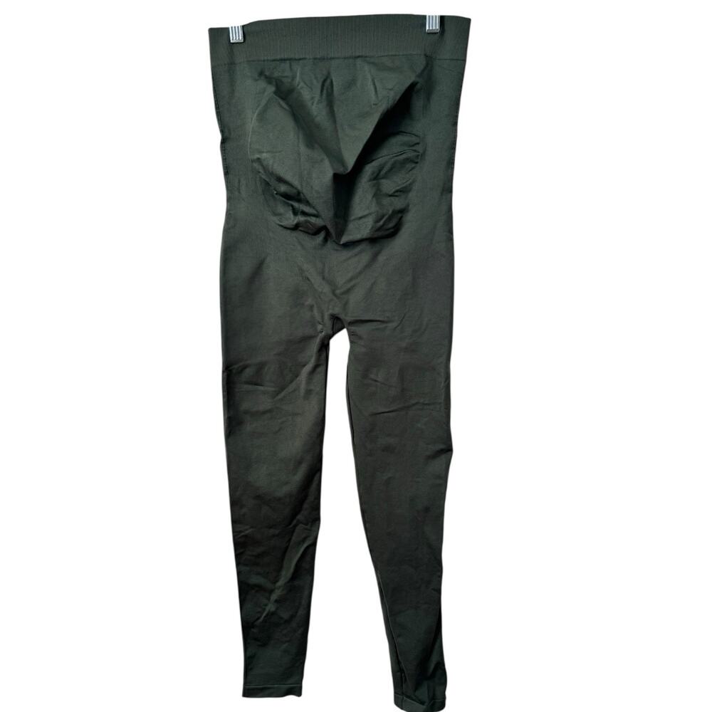 Blanqi Maternity Leggings Large Forest Green Over The Belly Everyday Supportive